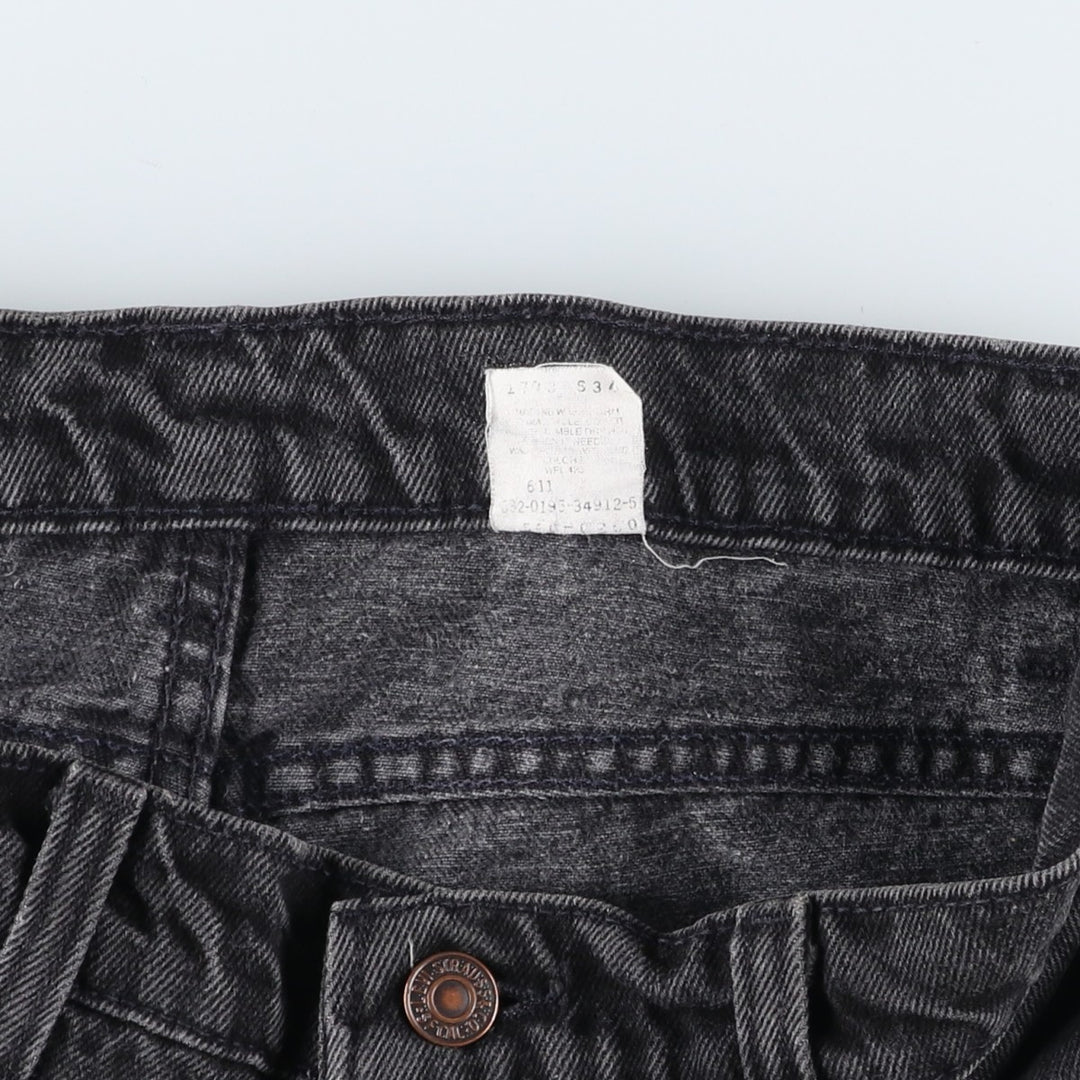 90'S Levi's 550-0260 Black Denim Tapered Denim Pants, Made in the USA, Men's Size W32, Vintage cotton black type Vintage Second Hand
