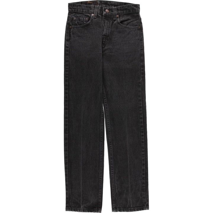 90'S Levi's 505-0260 Regular Fit Straight Leg Black Denim Tapered Denim Pants, Women's Size L (W28) cotton black type Vintage Second Hand