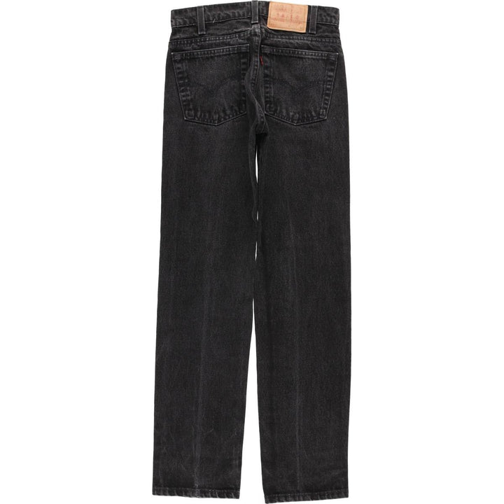 90'S Levi's 505-0260 Regular Fit Straight Leg Black Denim Tapered Denim Pants, Women's Size L (W28) cotton black type Vintage Second Hand