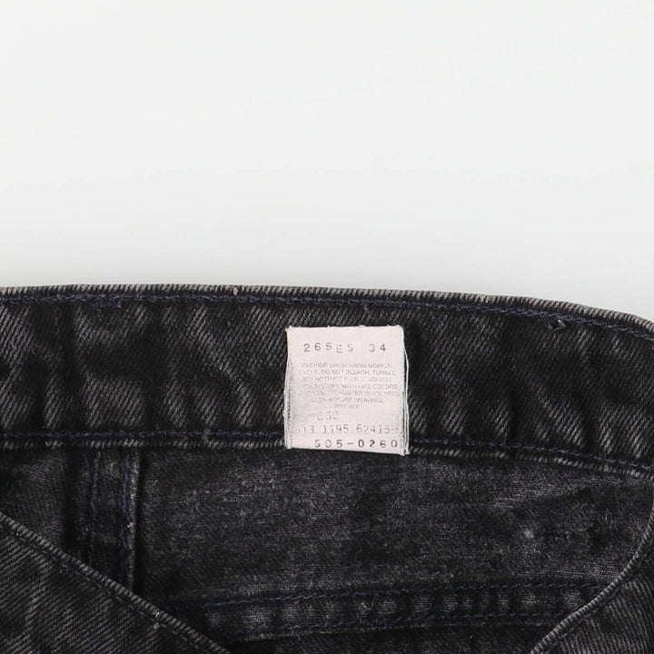 90'S Levi's 505-0260 Regular Fit Straight Leg Black Denim Tapered Denim Pants, Women's Size L (W28) cotton black type Vintage Second Hand