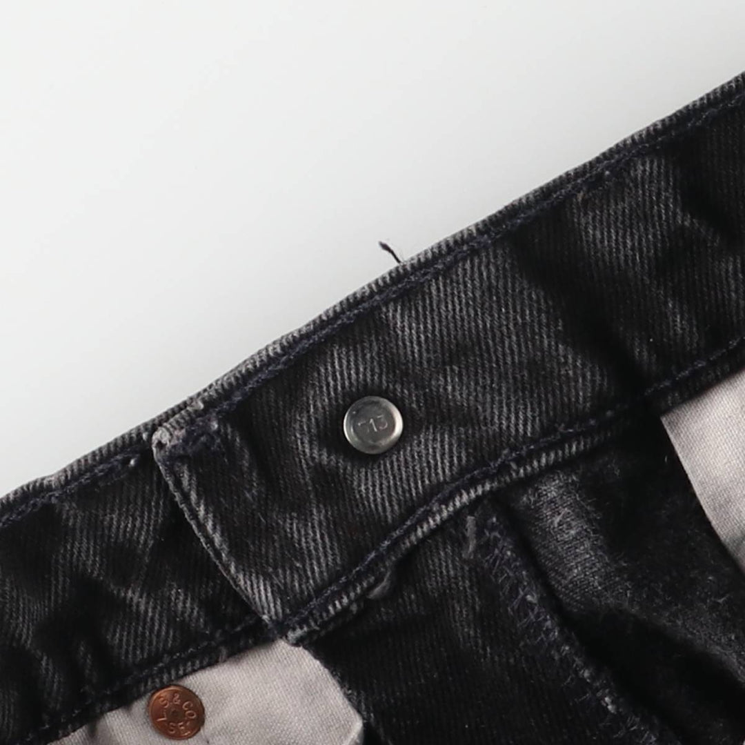 90'S Levi's 505-0260 Regular Fit Straight Leg Black Denim Tapered Denim Pants, Women's Size L (W28) cotton black type Vintage Second Hand