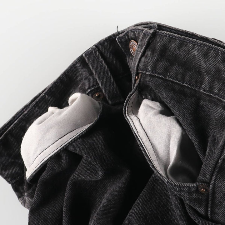 90'S Levi's 505-0260 Regular Fit Straight Leg Black Denim Tapered Denim Pants, Women's Size L (W28) cotton black type Vintage Second Hand