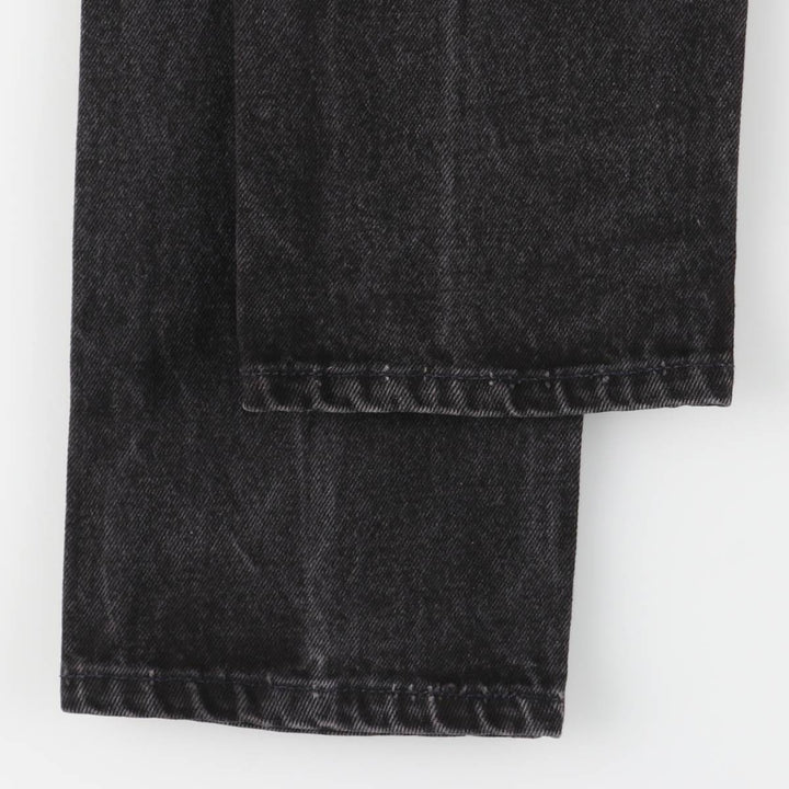 90'S Levi's 505-0260 Regular Fit Straight Leg Black Denim Tapered Denim Pants, Women's Size L (W28) cotton black type Vintage Second Hand