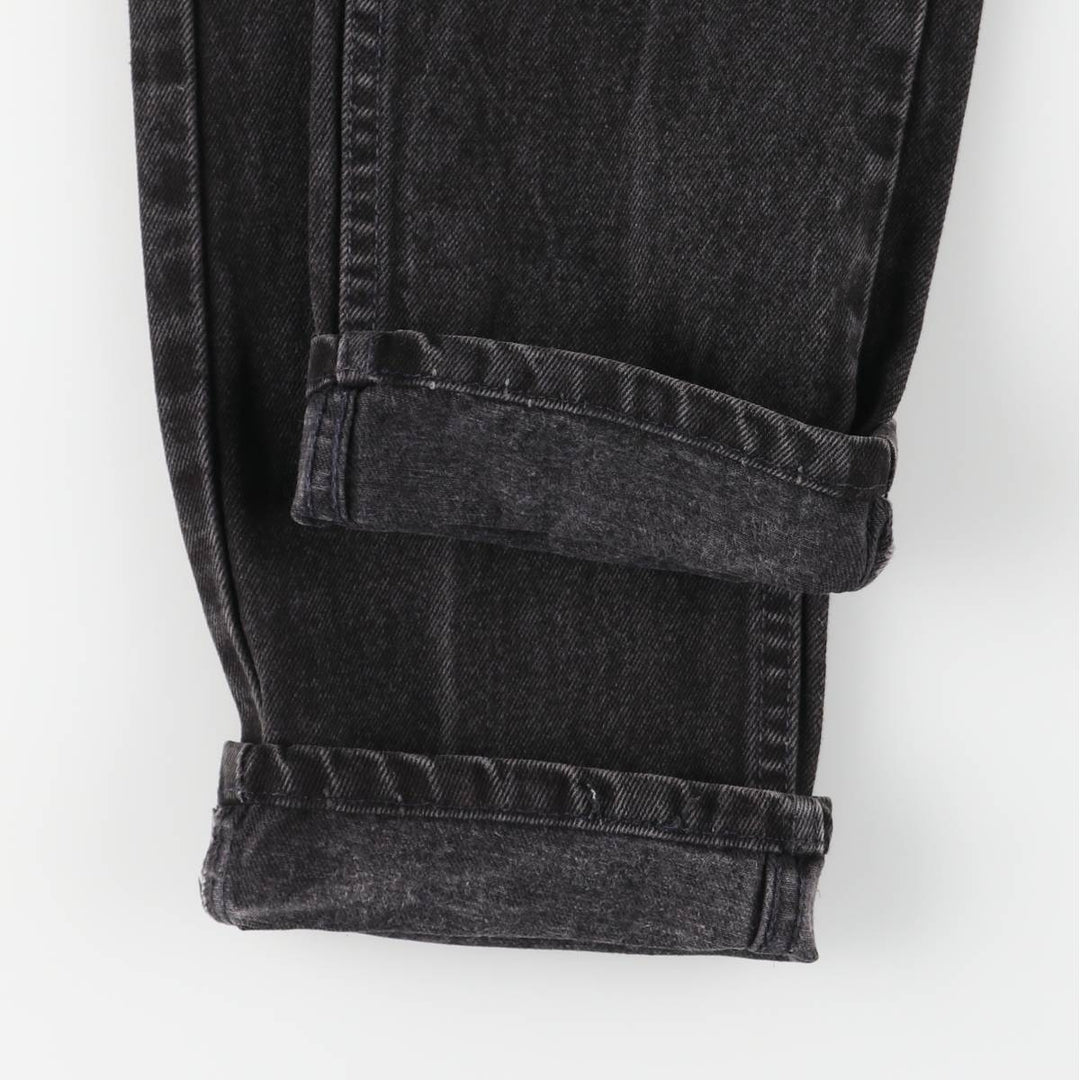 90'S Levi's 505-0260 Regular Fit Straight Leg Black Denim Tapered Denim Pants, Women's Size L (W28) cotton black type Vintage Second Hand