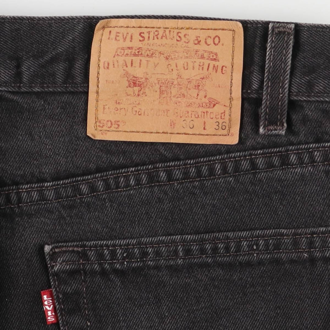 90'S Levi's 505 Regular Fit Straight Leg Tapered Black Denim Pants, Made in USA, Men's Size 34 cotton black type Vintage Second Hand