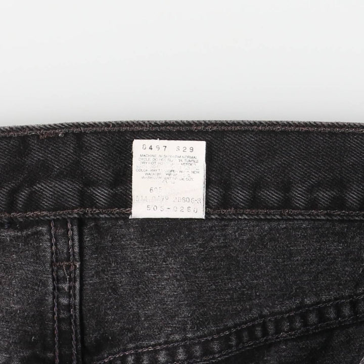 90'S Levi's 505 Regular Fit Straight Leg Tapered Black Denim Pants, Made in USA, Men's Size 34 cotton black type Vintage Second Hand