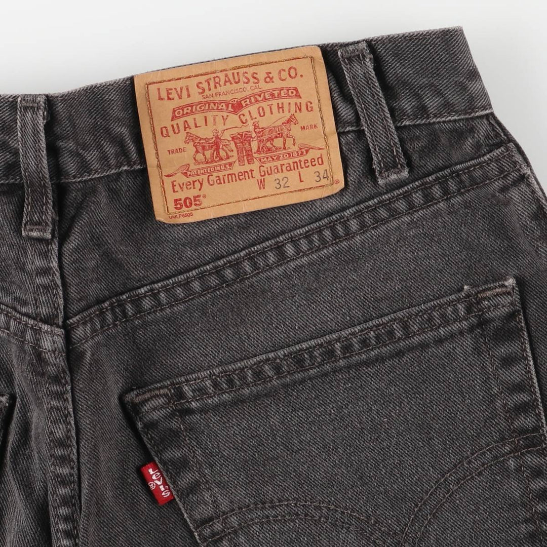 2000'S Levi's 505 Regular Fit Straight Leg Tapered Black Denim Pants, Made in Canada, Men's Size W30 cotton black type Vintage Second Hand