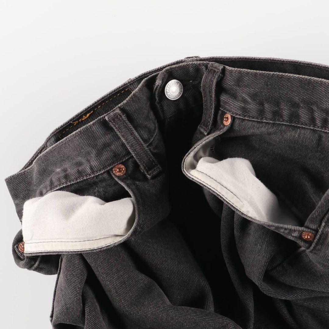 2000'S Levi's 505 Regular Fit Straight Leg Tapered Black Denim Pants, Made in Canada, Men's Size W30 cotton black type Vintage Second Hand