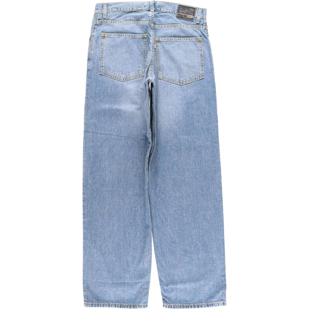 00'S Levi's SILVER TAB BAGGY tapered denim pants for men, size w34 cotton blue type Vintage Second Hand