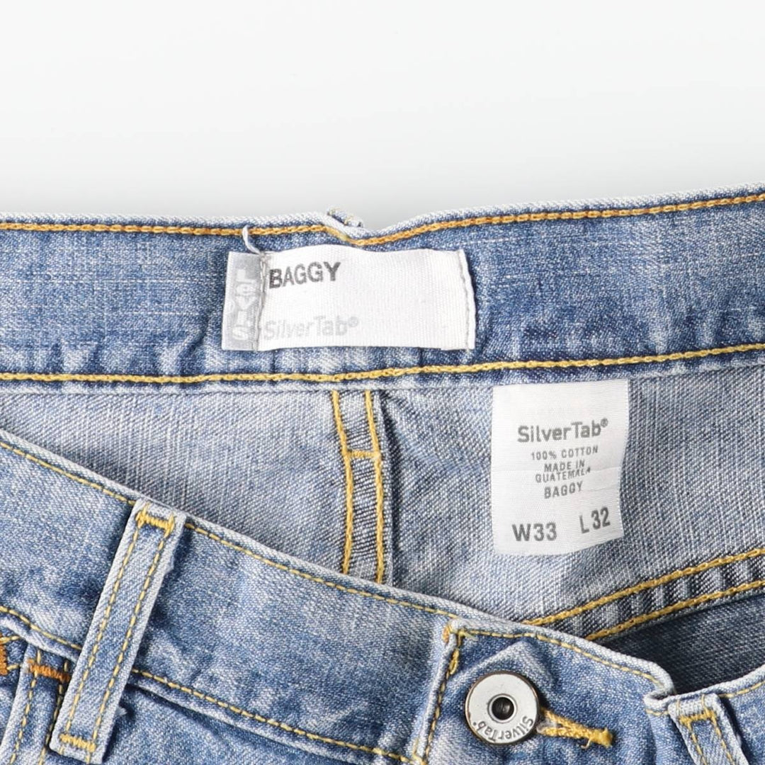 00'S Levi's SILVER TAB BAGGY tapered denim pants for men, size w34 cotton blue type Vintage Second Hand