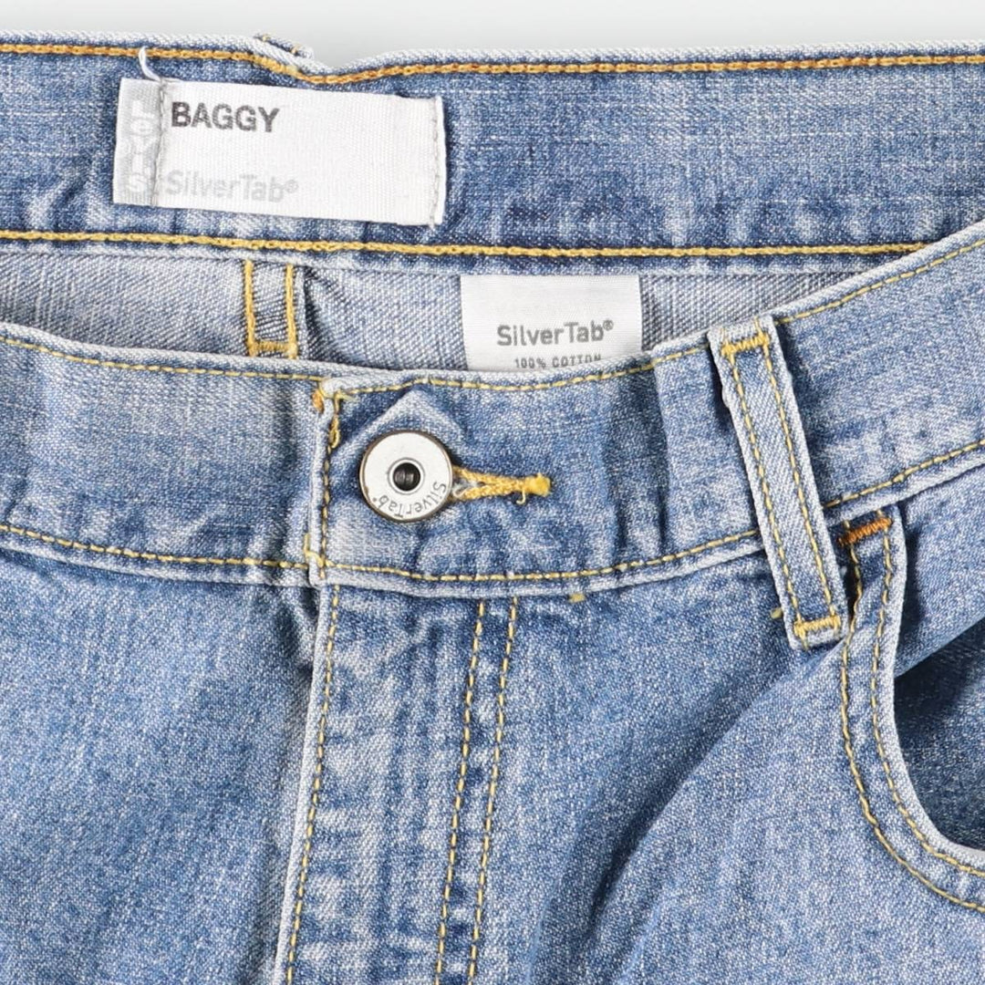 00'S Levi's SILVER TAB BAGGY tapered denim pants for men, size w34 cotton blue type Vintage Second Hand