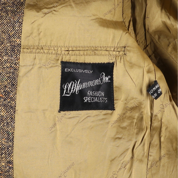 Yves Saint Laurent Colored Nep Tweed Jacket, Made in France, Men's Size Small unclear beige type brown Vintage Second Hand