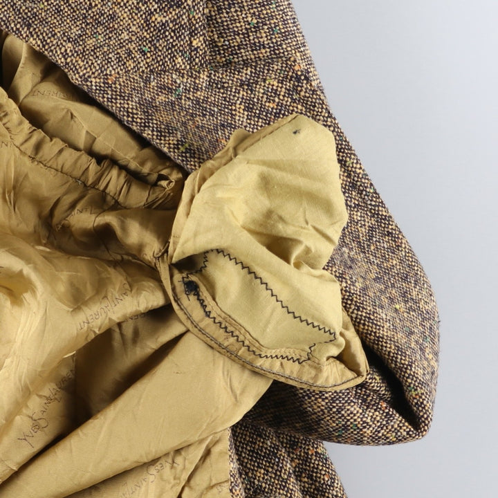 Yves Saint Laurent Colored Nep Tweed Jacket, Made in France, Men's Size Small unclear beige type brown Vintage Second Hand