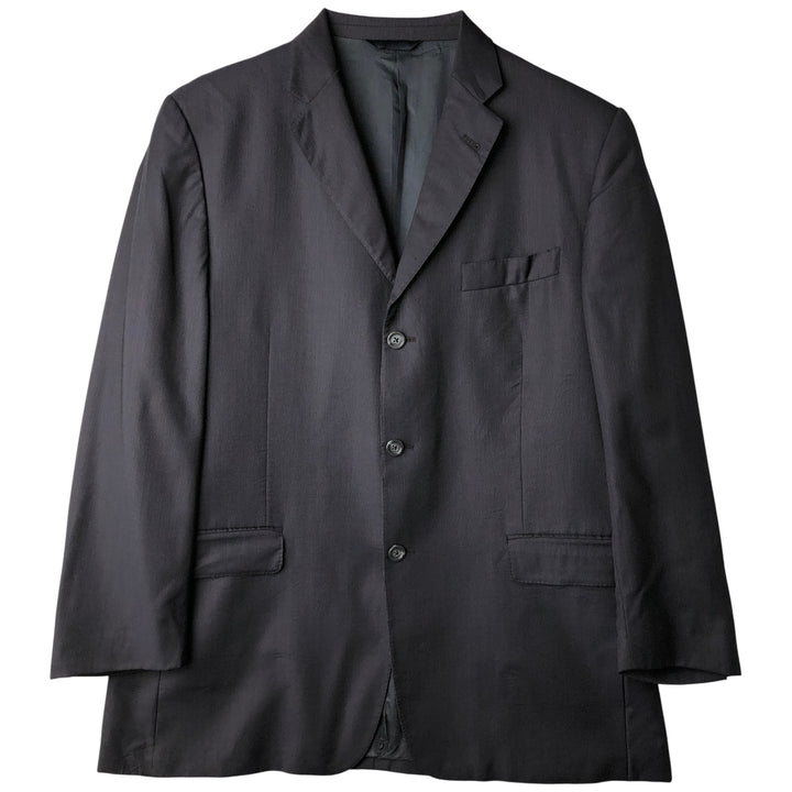 Burberry's BURBERRY LONDON Striped Pattern Wool Tailored Jacket, Men's Size L wool navy blue type Vintage Second Hand