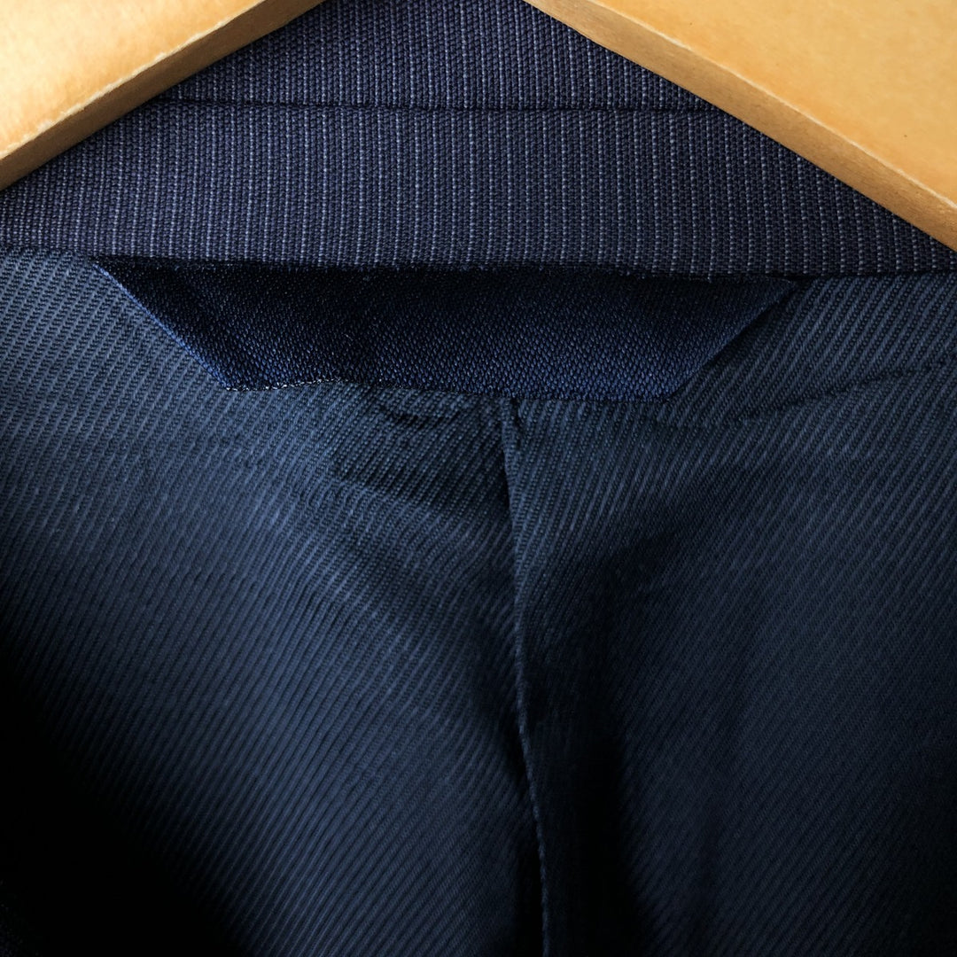 Burberry's BURBERRY LONDON Striped Pattern Wool Tailored Jacket, Men's Size L wool navy blue type Vintage Second Hand