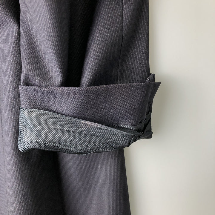 Burberry's BURBERRY LONDON Striped Pattern Wool Tailored Jacket, Men's Size L wool navy blue type Vintage Second Hand