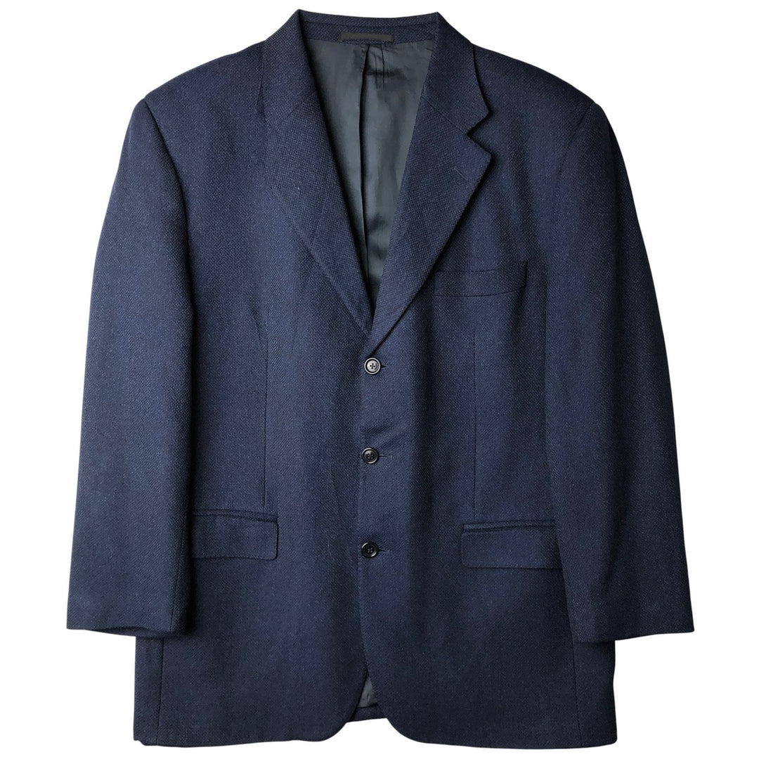 Yves Saint Laurent POUR HOMME wool tailored jacket, men's size L wool navy blue type Vintage Second Hand