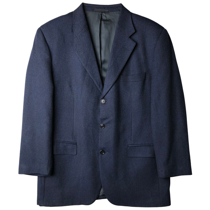 Yves Saint Laurent POUR HOMME wool tailored jacket, men's size L wool navy blue type Vintage Second Hand