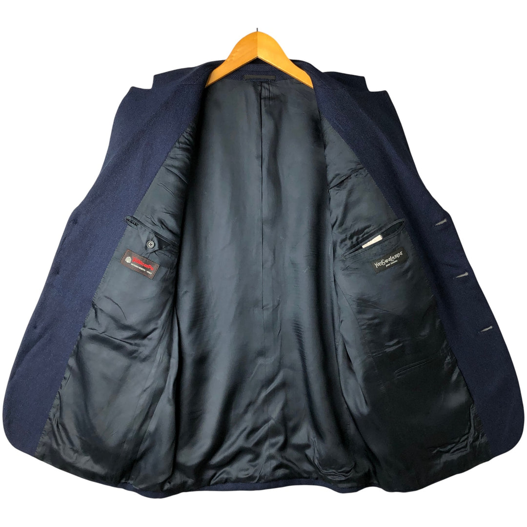 Yves Saint Laurent POUR HOMME wool tailored jacket, men's size L wool navy blue type Vintage Second Hand
