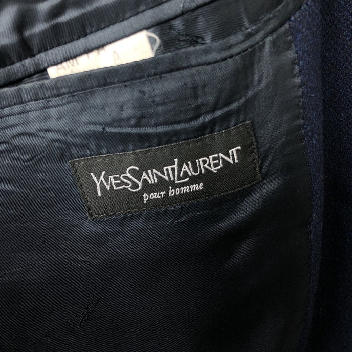 Yves Saint Laurent POUR HOMME wool tailored jacket, men's size L wool navy blue type Vintage Second Hand
