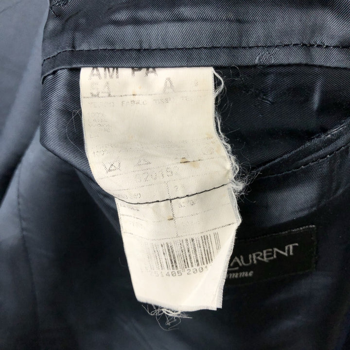Yves Saint Laurent POUR HOMME wool tailored jacket, men's size L wool navy blue type Vintage Second Hand