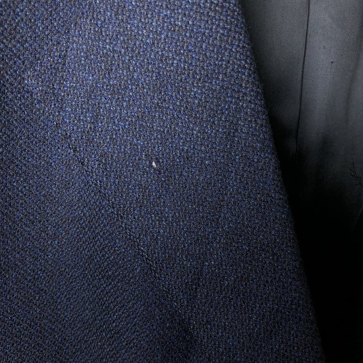 Yves Saint Laurent POUR HOMME wool tailored jacket, men's size L wool navy blue type Vintage Second Hand