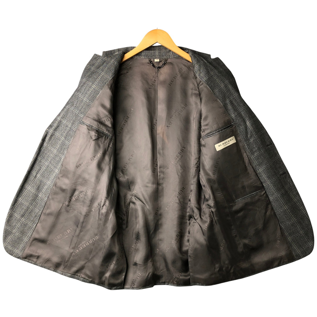 Burberry's BURBERRY LONDON Check Pattern Wool Tailored Jacket, Made in Italy, Men's Size L wool gray type Vintage Second Hand