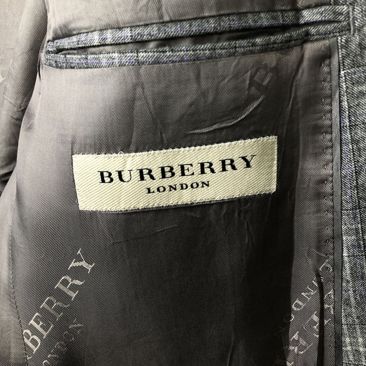 Burberry's BURBERRY LONDON Check Pattern Wool Tailored Jacket, Made in Italy, Men's Size L wool gray type Vintage Second Hand