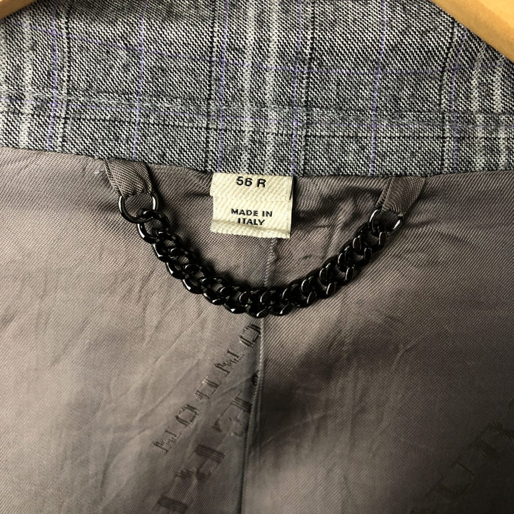 Burberry's BURBERRY LONDON Check Pattern Wool Tailored Jacket, Made in Italy, Men's Size L wool gray type Vintage Second Hand