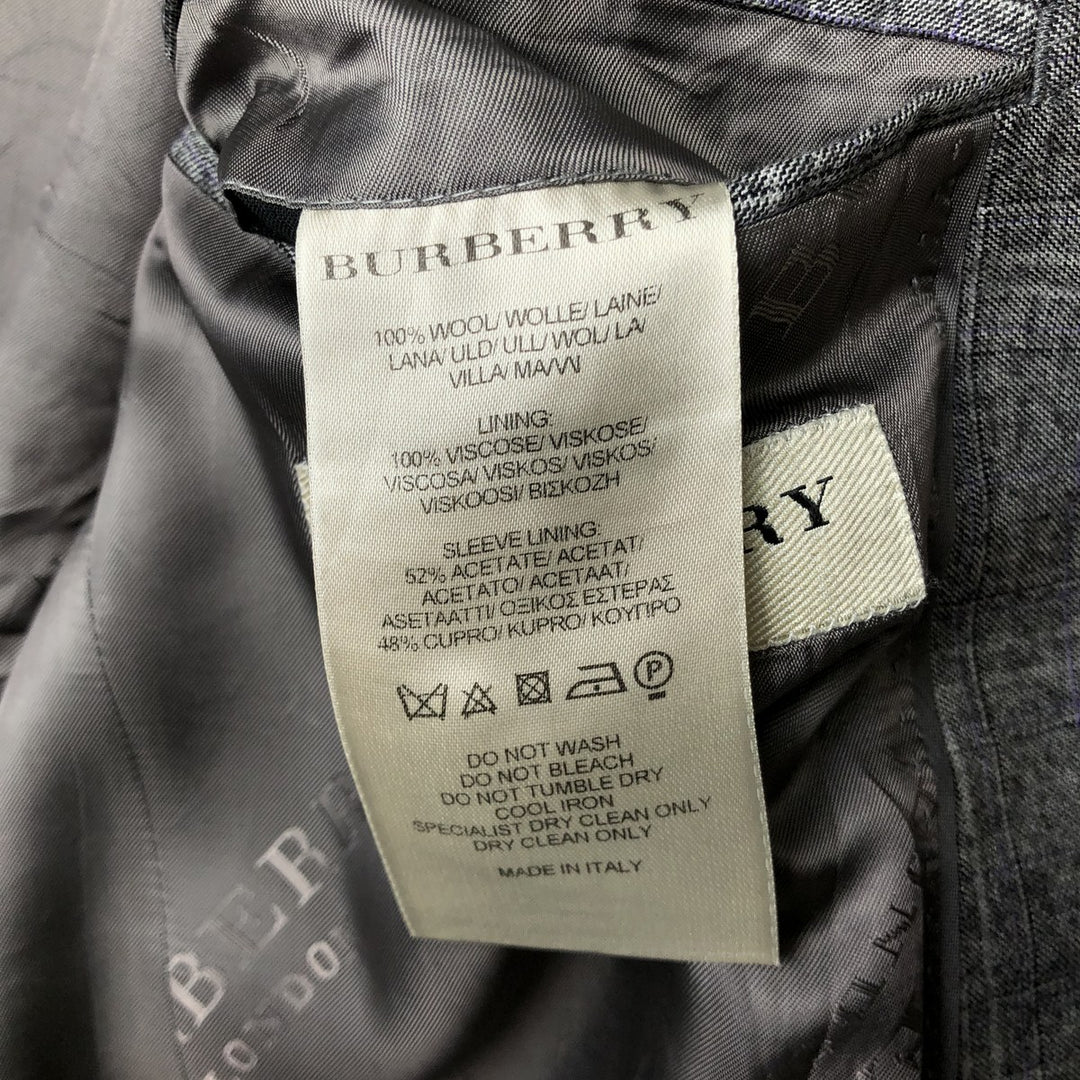 Burberry's BURBERRY LONDON Check Pattern Wool Tailored Jacket, Made in Italy, Men's Size L wool gray type Vintage Second Hand