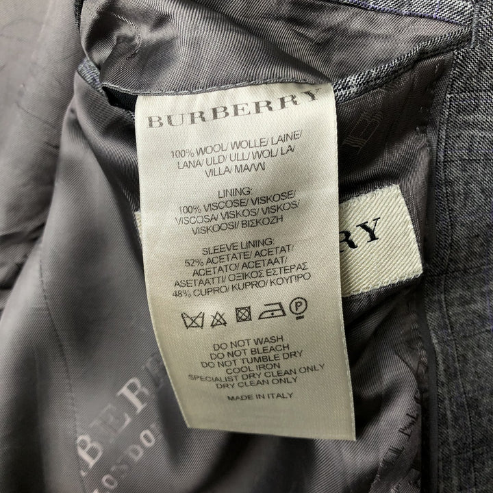 Burberry's BURBERRY LONDON Check Pattern Wool Tailored Jacket, Made in Italy, Men's Size L wool gray type Vintage Second Hand