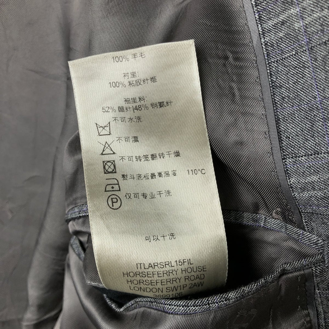 Burberry's BURBERRY LONDON Check Pattern Wool Tailored Jacket, Made in Italy, Men's Size L wool gray type Vintage Second Hand