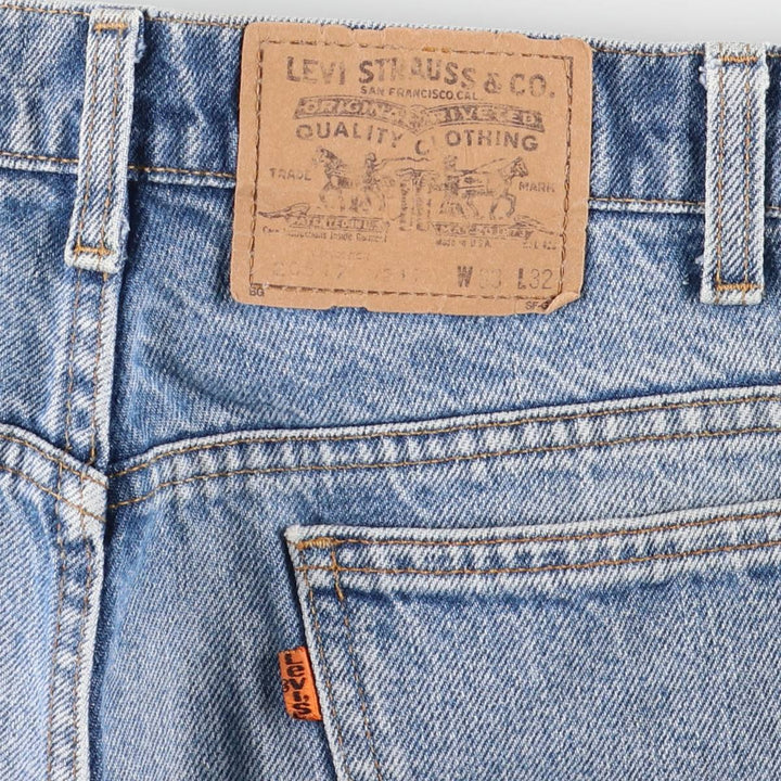 Vintage 80s-90'S Levi's 20517-0217 Orange Tab Bootcut Denim Pants, Made in USA, Men's Size W31 cotton blue type Vintage Second Hand