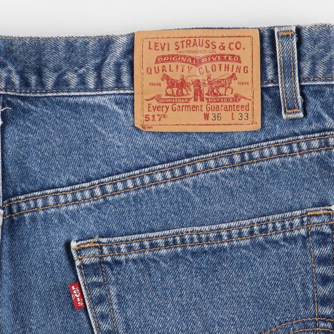 2000'S Levi's 00517-0217 Boot Cut Denim Pants, Made in USA, Men's Size 36 cotton blue type Vintage Second Hand