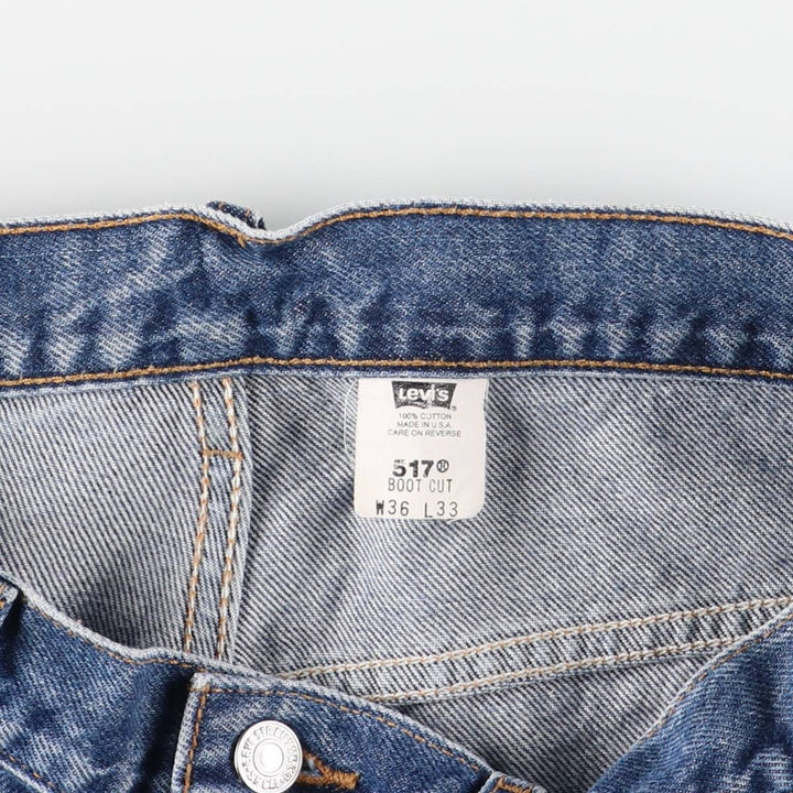 2000'S Levi's 00517-0217 Boot Cut Denim Pants, Made in USA, Men's Size 36 cotton blue type Vintage Second Hand