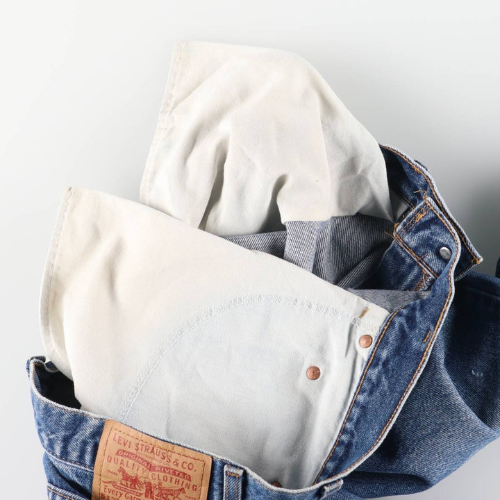 2000'S Levi's 00517-0217 Boot Cut Denim Pants, Made in USA, Men's Size 36 cotton blue type Vintage Second Hand