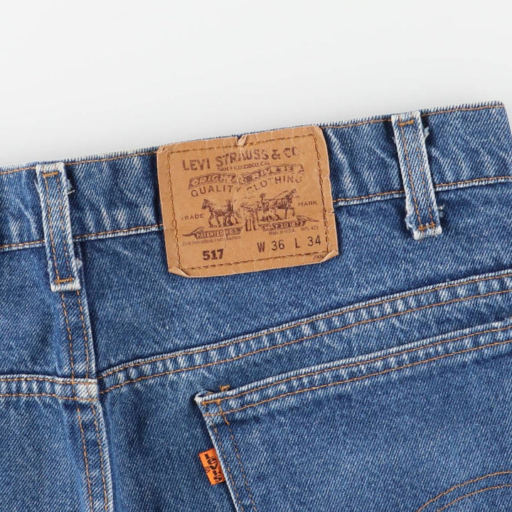 Vintage 80s-90'S Levi's 20517-0217 Orange Tab Bootcut Denim Pants, Made in USA, Men's Size 34 cotton blue type Vintage Second Hand