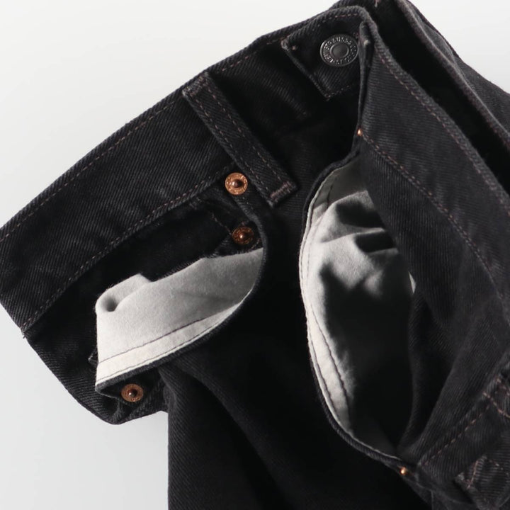 Levi's 550 Relaxed Fit Tapered Black Denim Pants, Made in the USA, Men's Size W31 cotton black type Vintage Second Hand