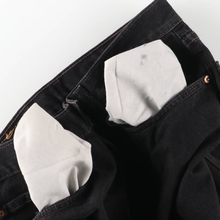 Levi's 550 Relaxed Fit Tapered Black Denim Pants, Made in the USA, Men's Size W31 cotton black type Vintage Second Hand