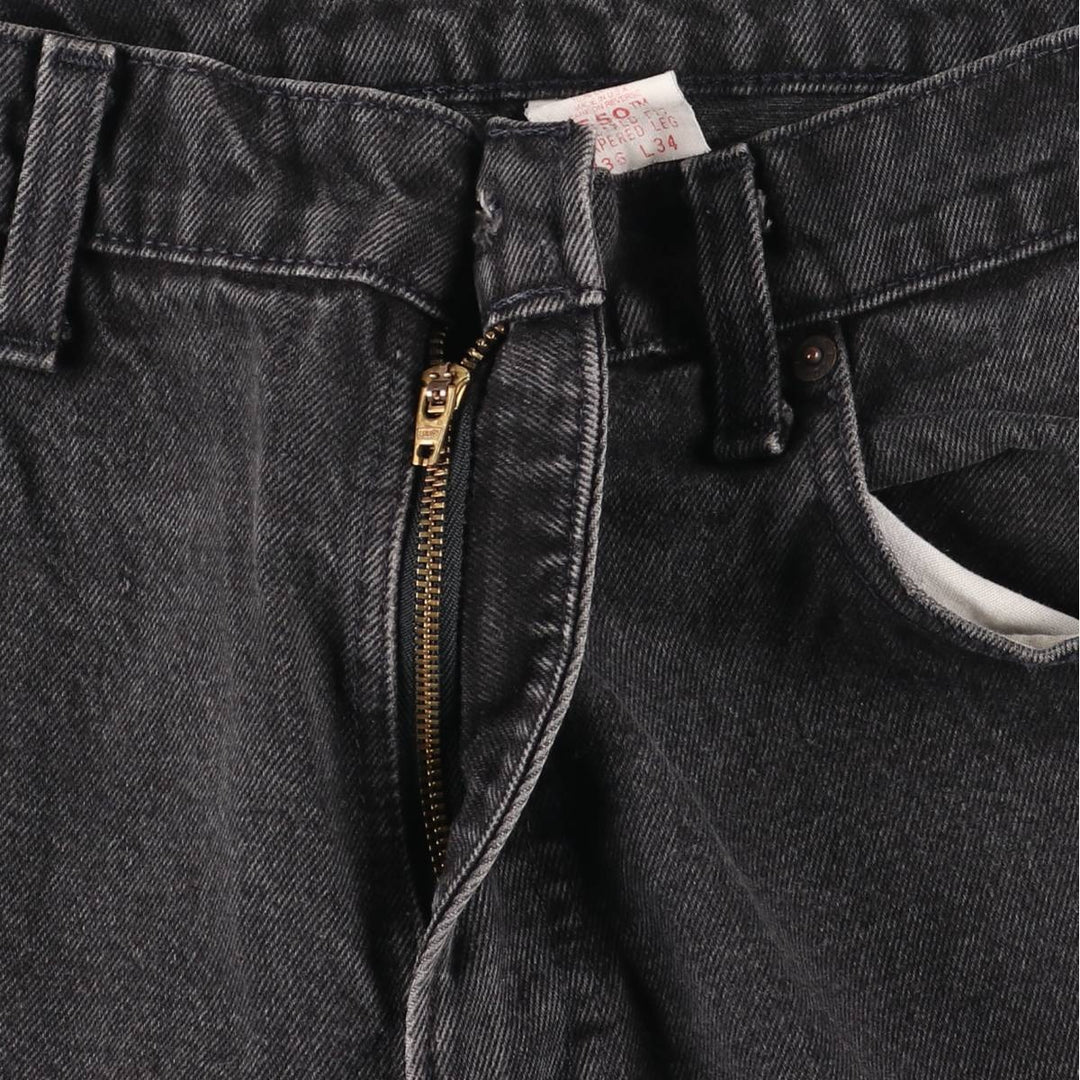 90'S Levi's 550-0260 Black Denim Tapered Denim Pants, Made in the USA, Men's Size 34, Vintage cotton black type Vintage Second Hand