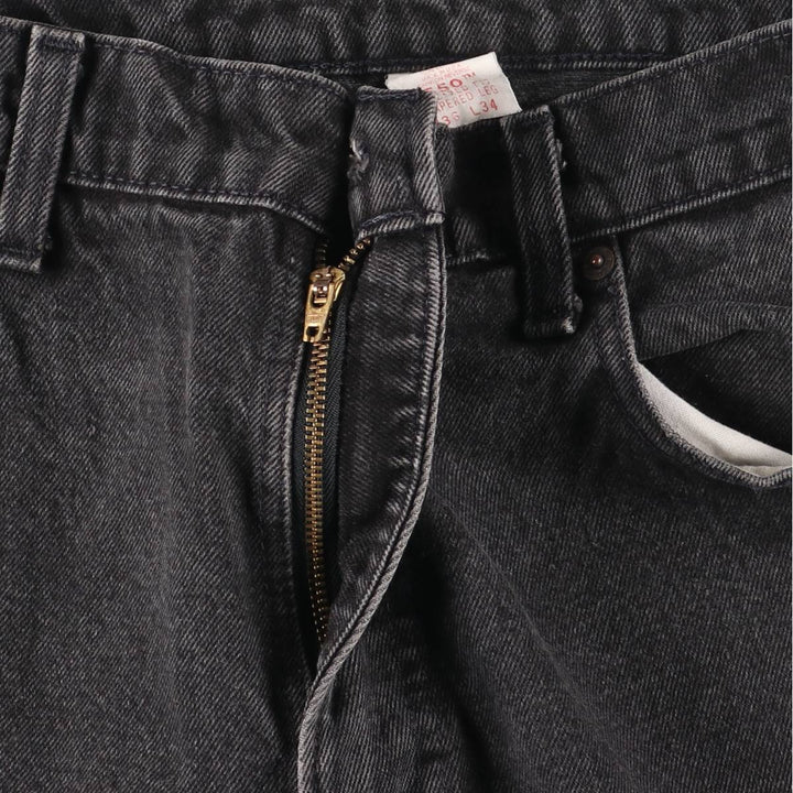 90'S Levi's 550-0260 Black Denim Tapered Denim Pants, Made in the USA, Men's Size 34, Vintage cotton black type Vintage Second Hand