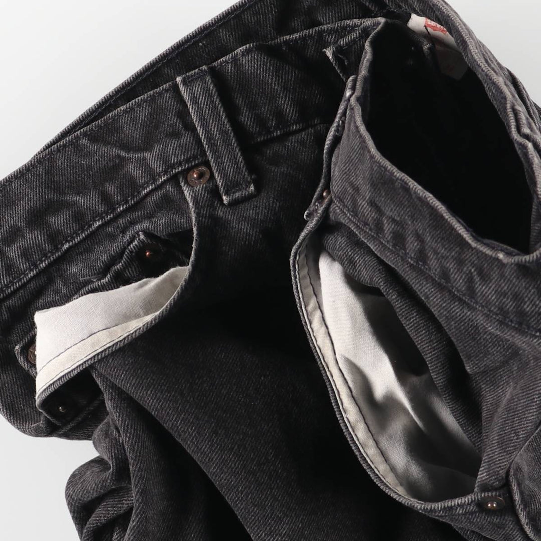 90'S Levi's 550-0260 Black Denim Tapered Denim Pants, Made in the USA, Men's Size 34, Vintage cotton black type Vintage Second Hand