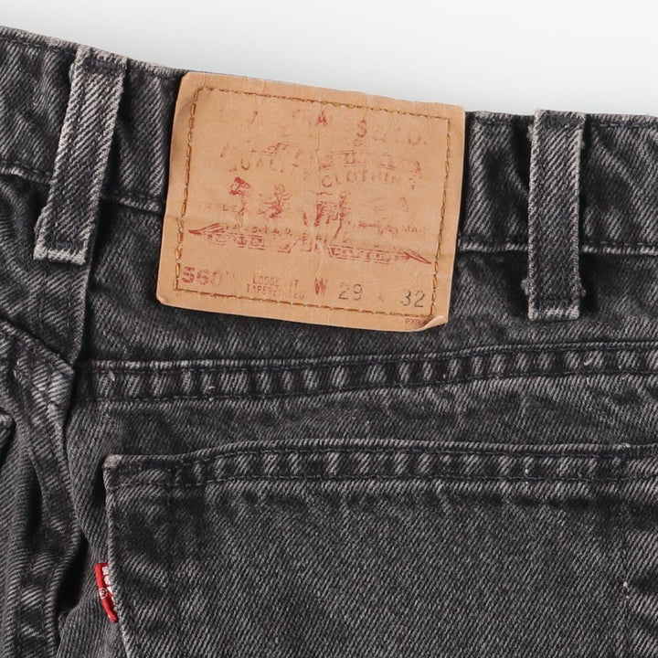 90'S Levi's 560-0260 Black Denim Tapered Denim Pants, Made in the USA, Men's, Size W29, Vintage cotton black type Vintage Second Hand