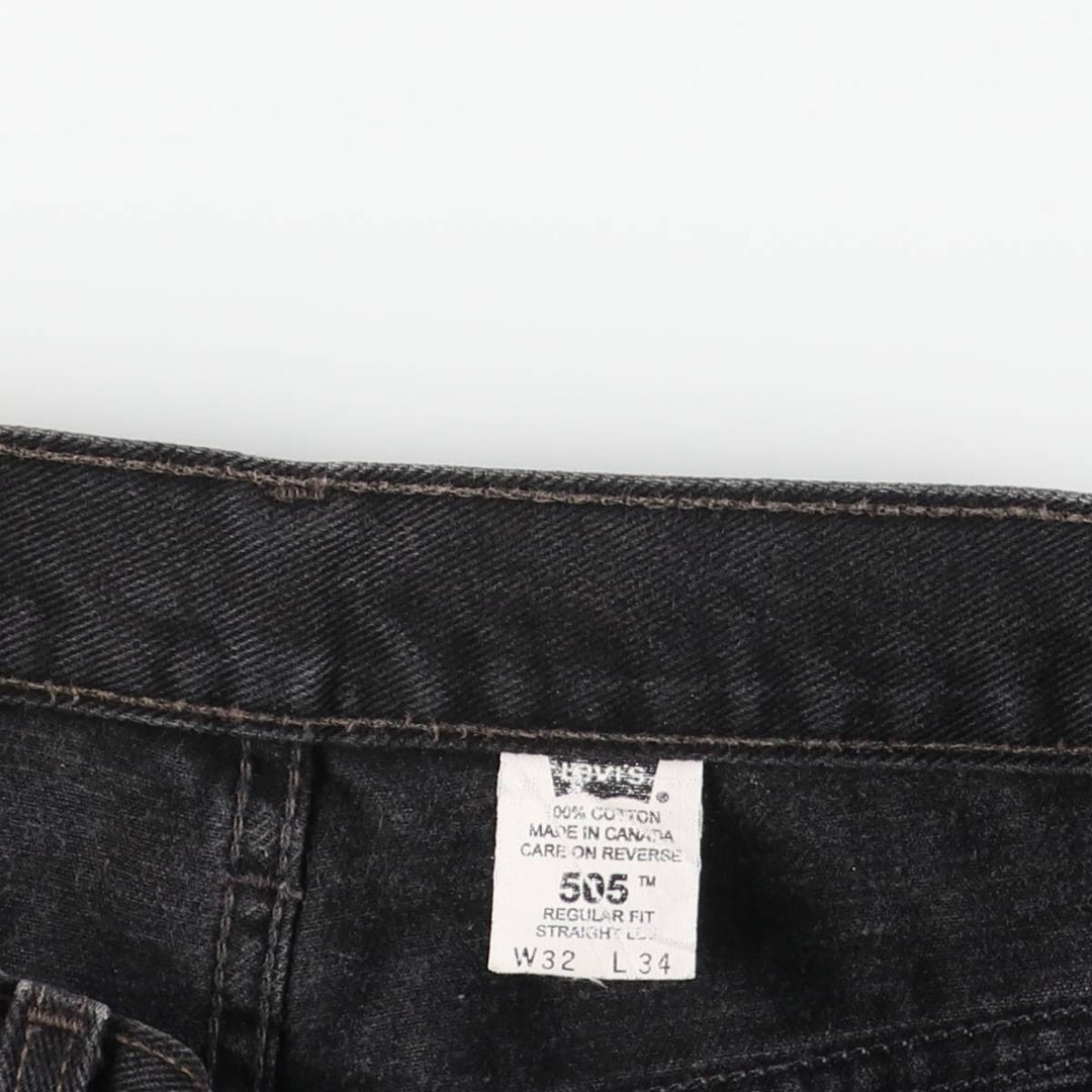 Vintage 1980'S Levi's 505-02600 black denim tapered denim pants, made in Canada, men's size W32. cotton black type Vintage Second Hand