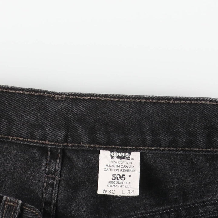 Vintage 1980'S Levi's 505-02600 black denim tapered denim pants, made in Canada, men's size W32. cotton black type Vintage Second Hand