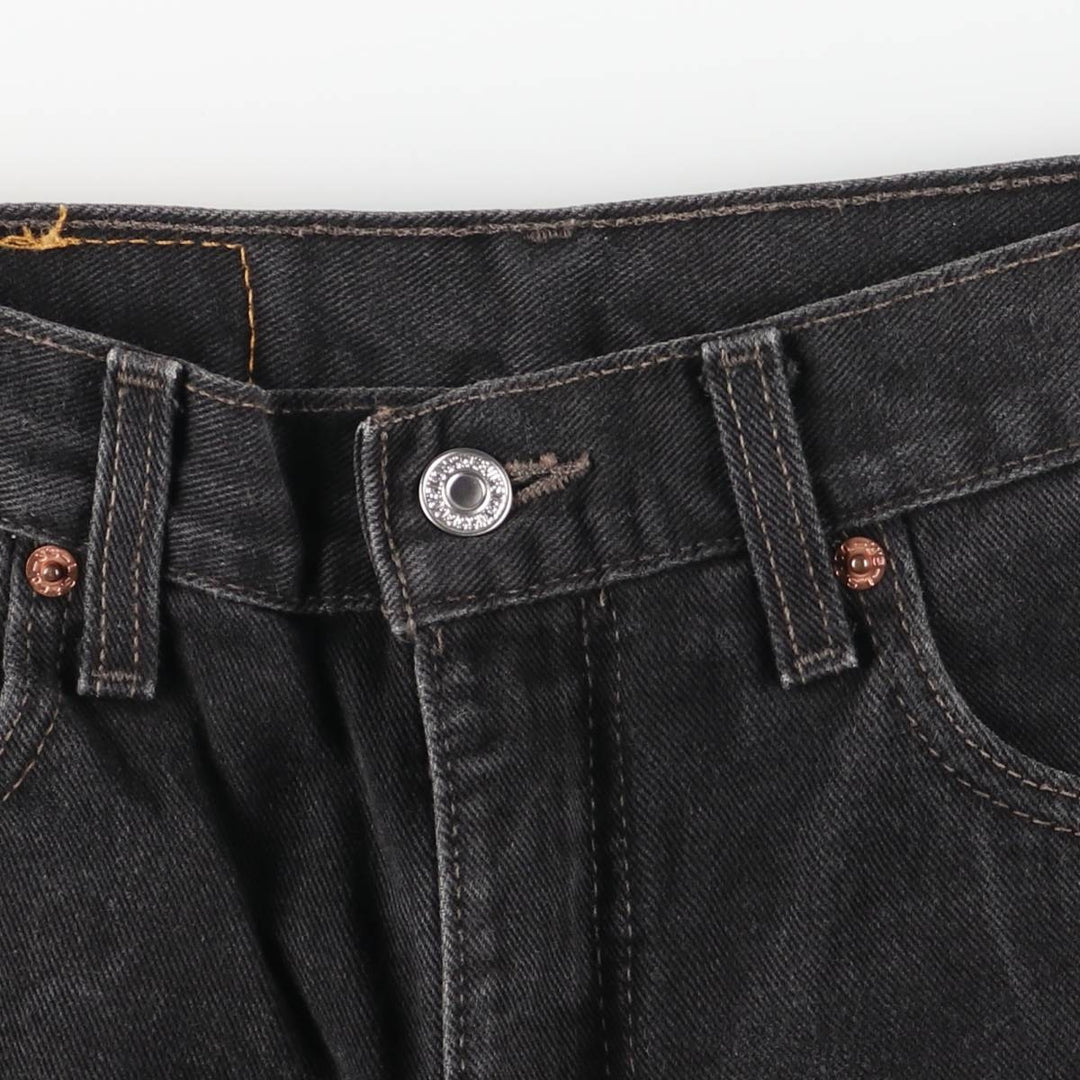 Vintage 1980'S Levi's 505-02600 black denim tapered denim pants, made in Canada, men's size W32. cotton black type Vintage Second Hand