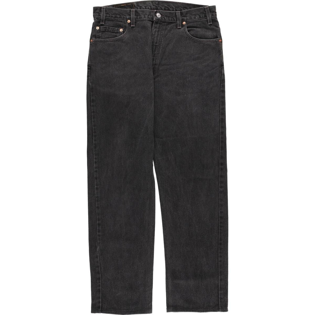 00'S Levi's 505 REGULAR FIT STRAIGHT LEG Black Denim Tapered Denim Pants Made in USA Men's W35 equivalent cotton black type Vintage Second Hand