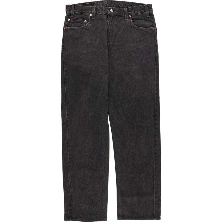 00'S Levi's 505 REGULAR FIT STRAIGHT LEG Black Denim Tapered Denim Pants Made in USA Men's W35 equivalent cotton black type Vintage Second Hand