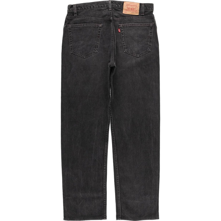 00'S Levi's 505 REGULAR FIT STRAIGHT LEG Black Denim Tapered Denim Pants Made in USA Men's W35 equivalent cotton black type Vintage Second Hand