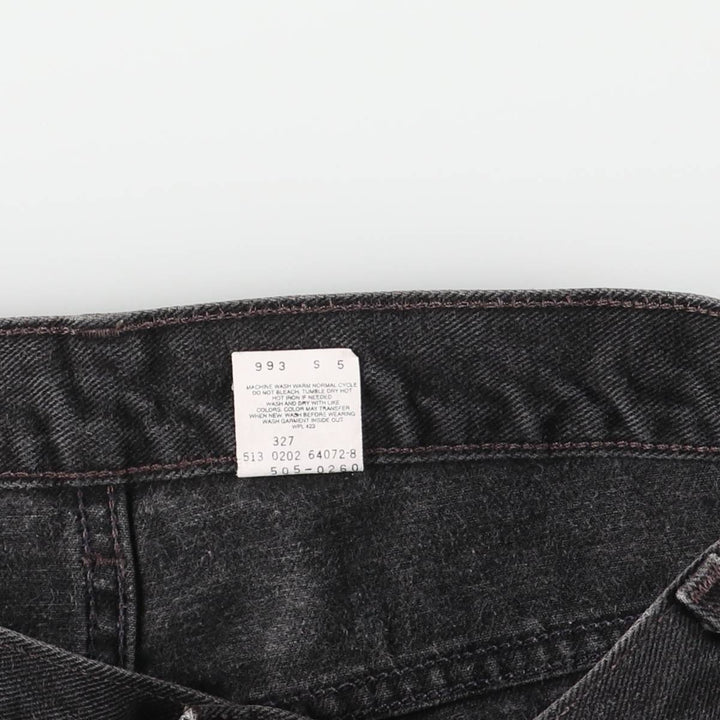 00'S Levi's 505 REGULAR FIT STRAIGHT LEG Black Denim Tapered Denim Pants Made in USA Men's W35 equivalent cotton black type Vintage Second Hand